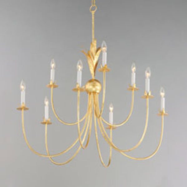 2889GL Paloma 9-Light Chandelier - Gold Leaf