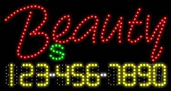Beauty Supply Animated Led Sign, Multicolor - 17 X 31 X 1 In.
