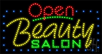 Beauty Salon Animated Led Sign - Multicolor, 17 X 31 X 1 In.