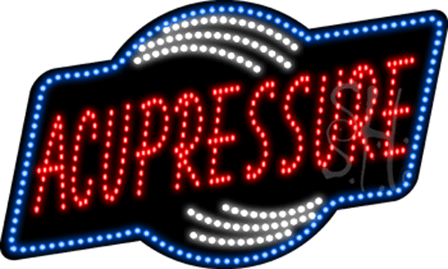 Blue & White Border Red Acupressure Animated Led Sign - 18 X 30 X 1 In.