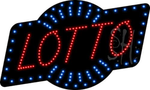 Blue & White Border Red Lotto Animated Led Sign - 18 X 30 X 1 In.