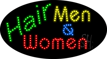Multicolor Hair Men & Women Animated Led Sign - 15 X 27 X 1 In.