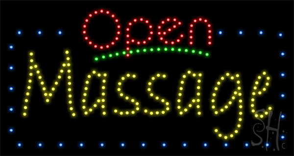 L100-2182-CH 17 x 32 in. Massage Animated LED Sign, Multi Color