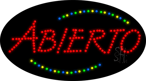 L-HSA0002 15 x 27 in. Abierto Animated LED Sign, Multi Color
