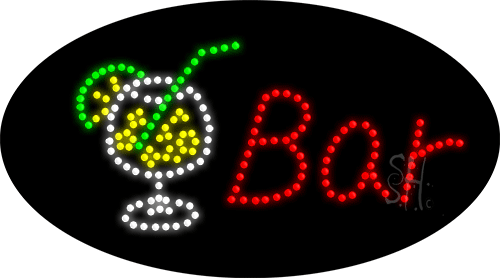 L-HSB0005 15 x 27 in. Bar Animated LED Sign, Multi Color