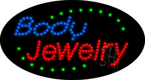 L-HSB0251 15 x 27 in. Body Jewelry Animated LED Sign, Multi Color