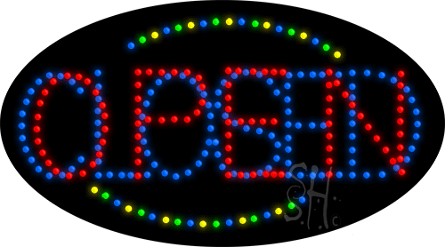 L-HSO0061 15 x 27 in. Open Closed Animated LED Sign, Multi Color