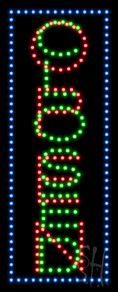 L100-0996-CH 24 x 12 in. Open Closed Animated LED Sign, Multi Color