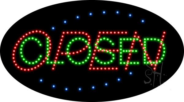 L100-1544-CH 15 x 27 in. Open Closed Animated LED Sign, Multi Color