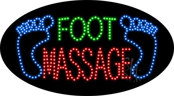 L100-1594-CH 15 x 27 in. Foot Massage Animated LED Sign, Multi Color