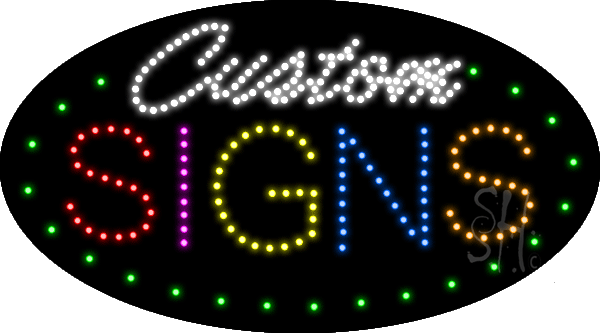 L100-1887-CH 15 x 27 in. Custom Signs Animated LED Sign, Multi Color