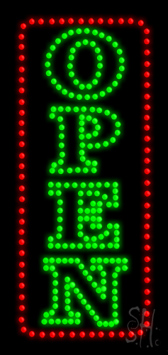 L-HSO0793 9 x 19 in. Open Animated LED Sign, Multi Color