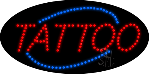 L-HST0394 15 x 27 in. Tattoo Animated LED Sign, Multi Color