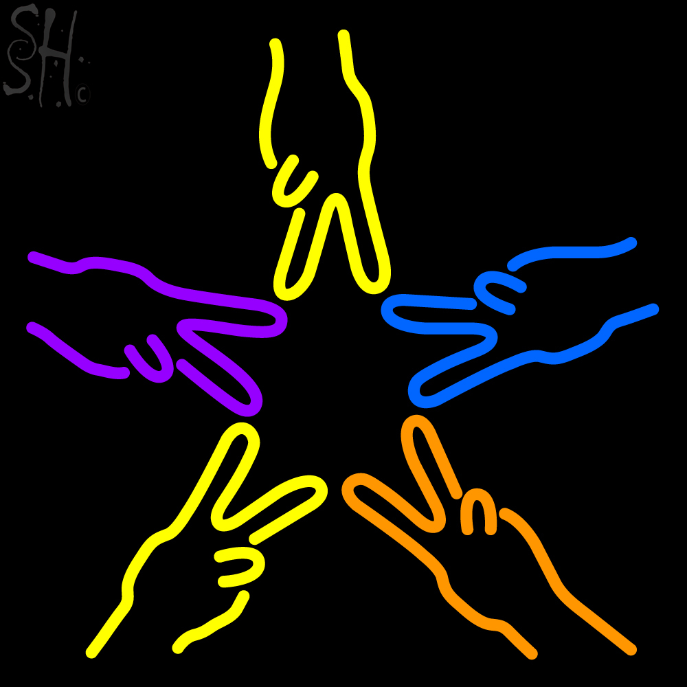 UPC 724086402656 product image for NCSV810-11224 Custom Hands Peace LED Neon Sign 1 16 x 16 - inches | upcitemdb.com