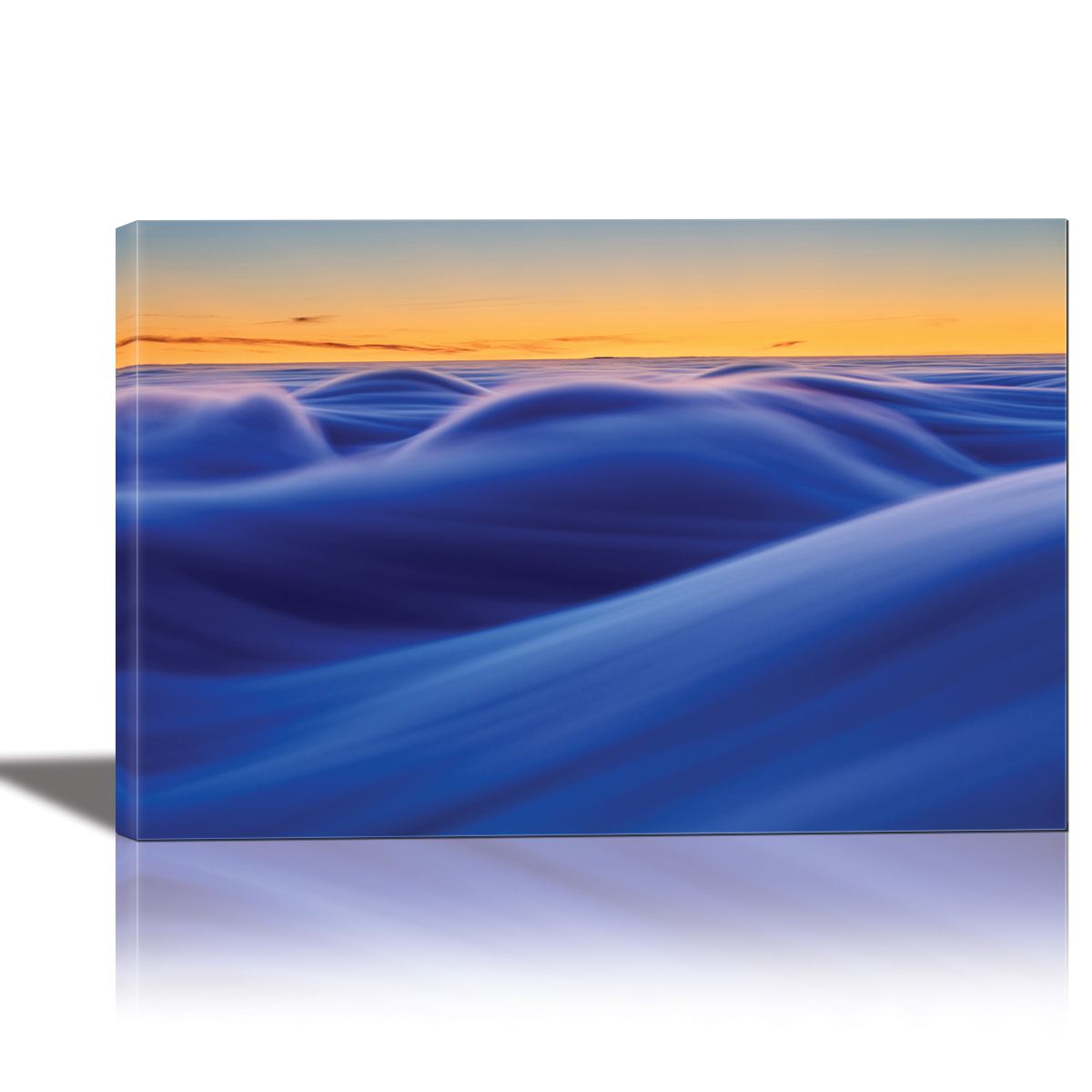 1751-94137 24 X 36 In. Waves Painting Artwork For Home Decor Framed Canvas Wall Art - Multi Color