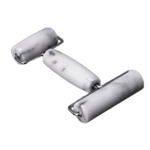 4 X 7.5 X 1.12 In. White Marble Double Roller