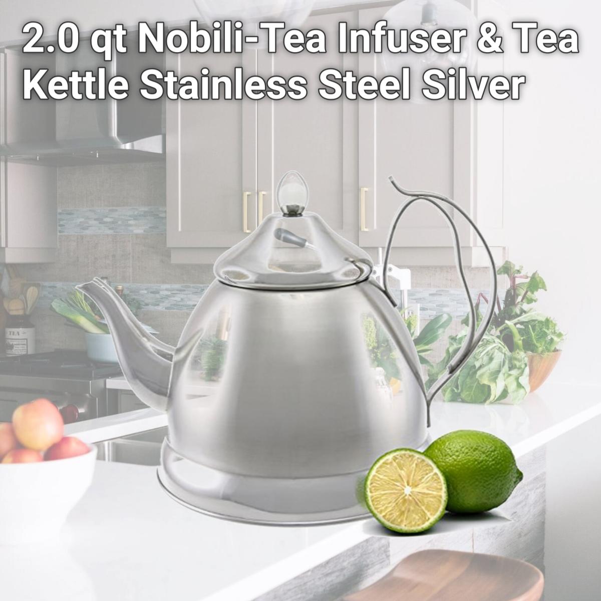 Picture of Creative Home 72235 2.0 qt Nobili-Tea Infuser & Tea Kettle Stainless Steel, Silver