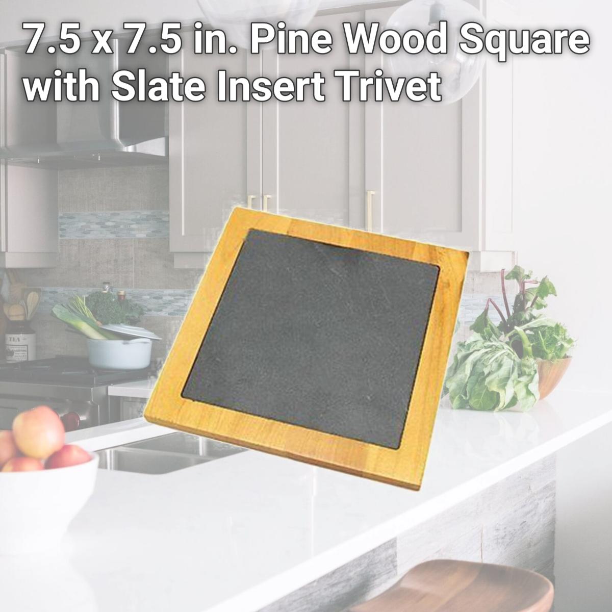 Picture of Creative Home 73464 7.5 x 7.5 in. Pine Wood Square with Slate Insert Trivet
