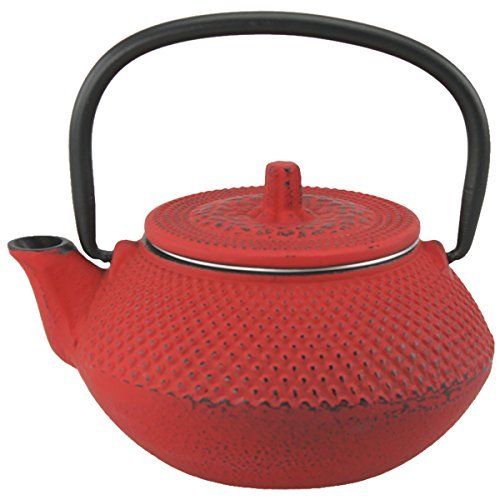 73473 10 Oz Kyusu Cast Iron Tea Pot - Red