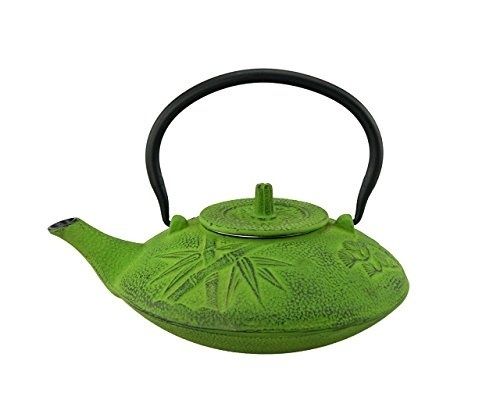 73484 38 Oz Kyusu Cast Iron Tea Pot - Green