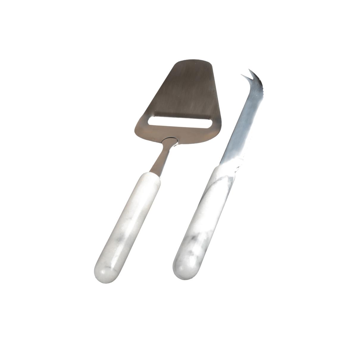 Picture of EVCO International 33132 3 x 8.75 in. Genuine Marble Stone Serving Set, White - 2 Piece