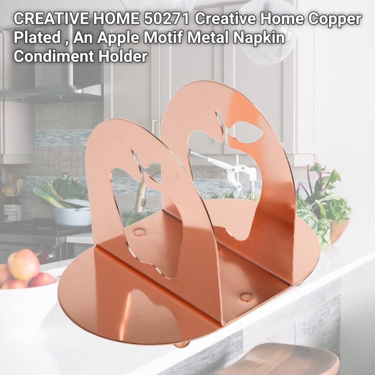 Picture of CREATIVE HOME 50271 Creative Home Copper Plated , An Apple Motif Metal Napkin Condiment Holder