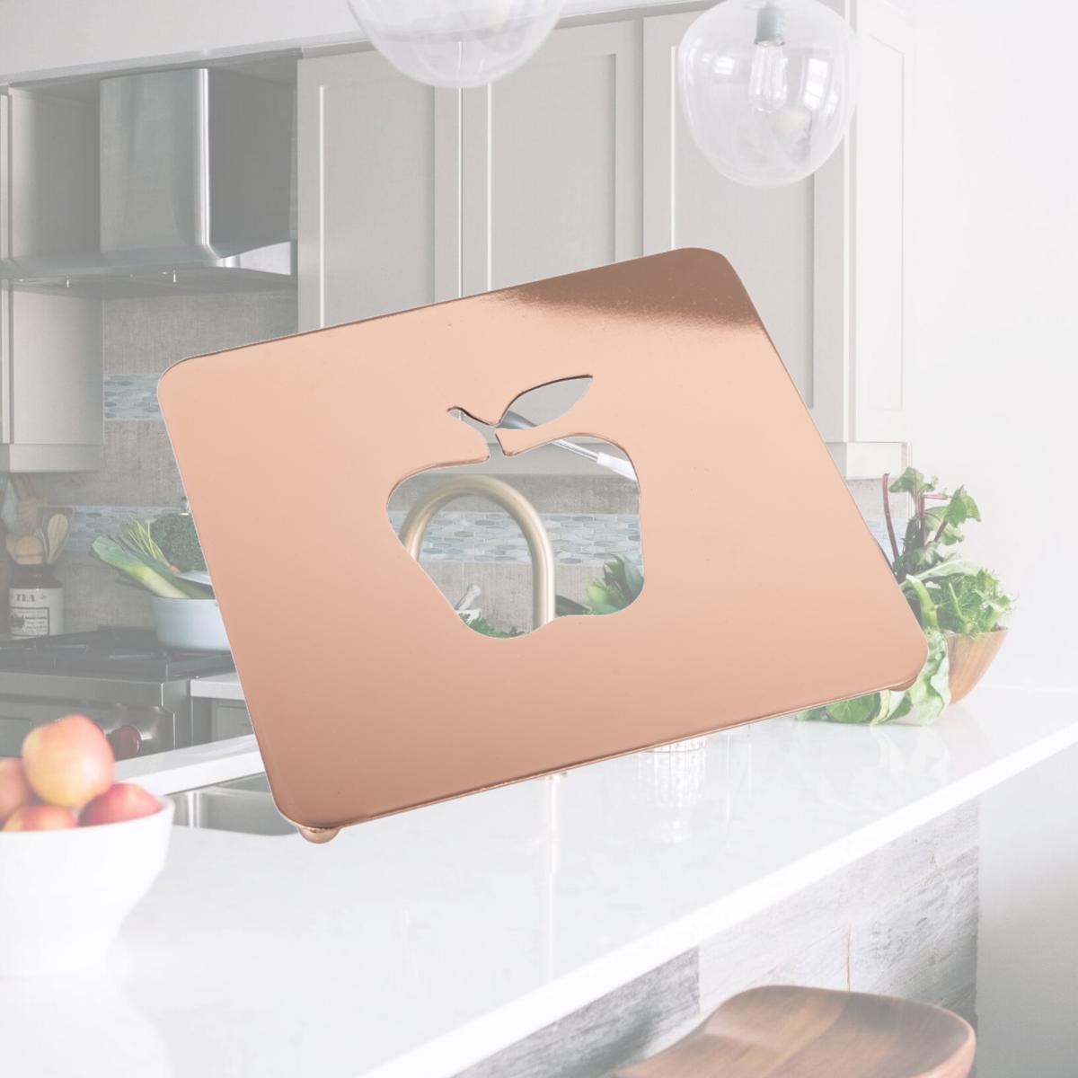 Picture of CREATIVE HOME 50263 Creative Home 7.5' Copper Plated Metal Square Trivet with Apple Motif