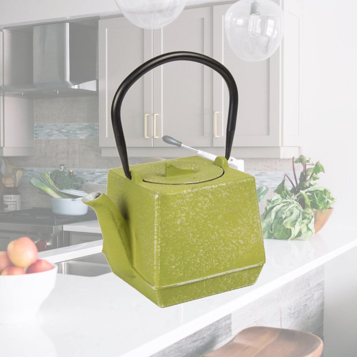 Picture of Creative Home  73516 Creative Home 28 oz Cast Iron Tea Pot with Removable Stainless Steel Infuser Basket, Green Color,