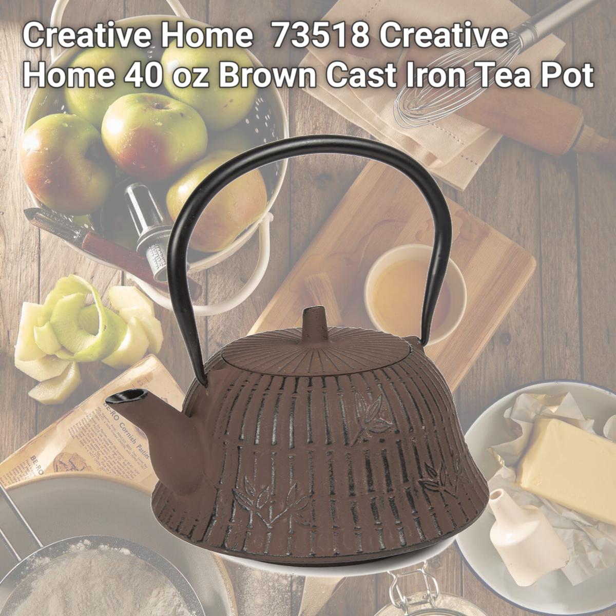 Picture of Creative Home  73518 Creative Home 40 oz Brown Cast Iron Tea Pot