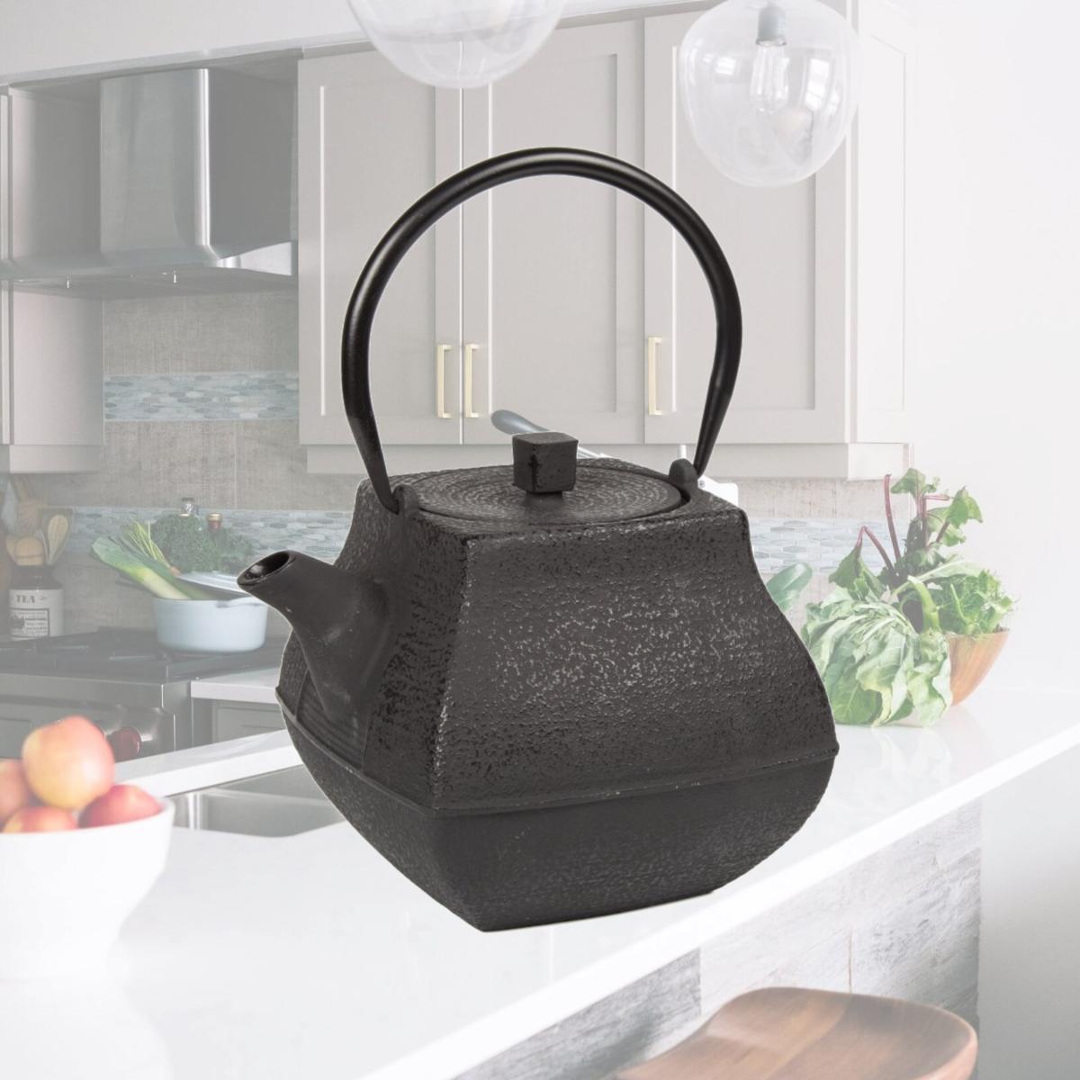 Picture of Creative Home  73504 Creative Home 47 oz Cast Iron Tea Pot with Stainless Steel Infuser Basket, Black Color