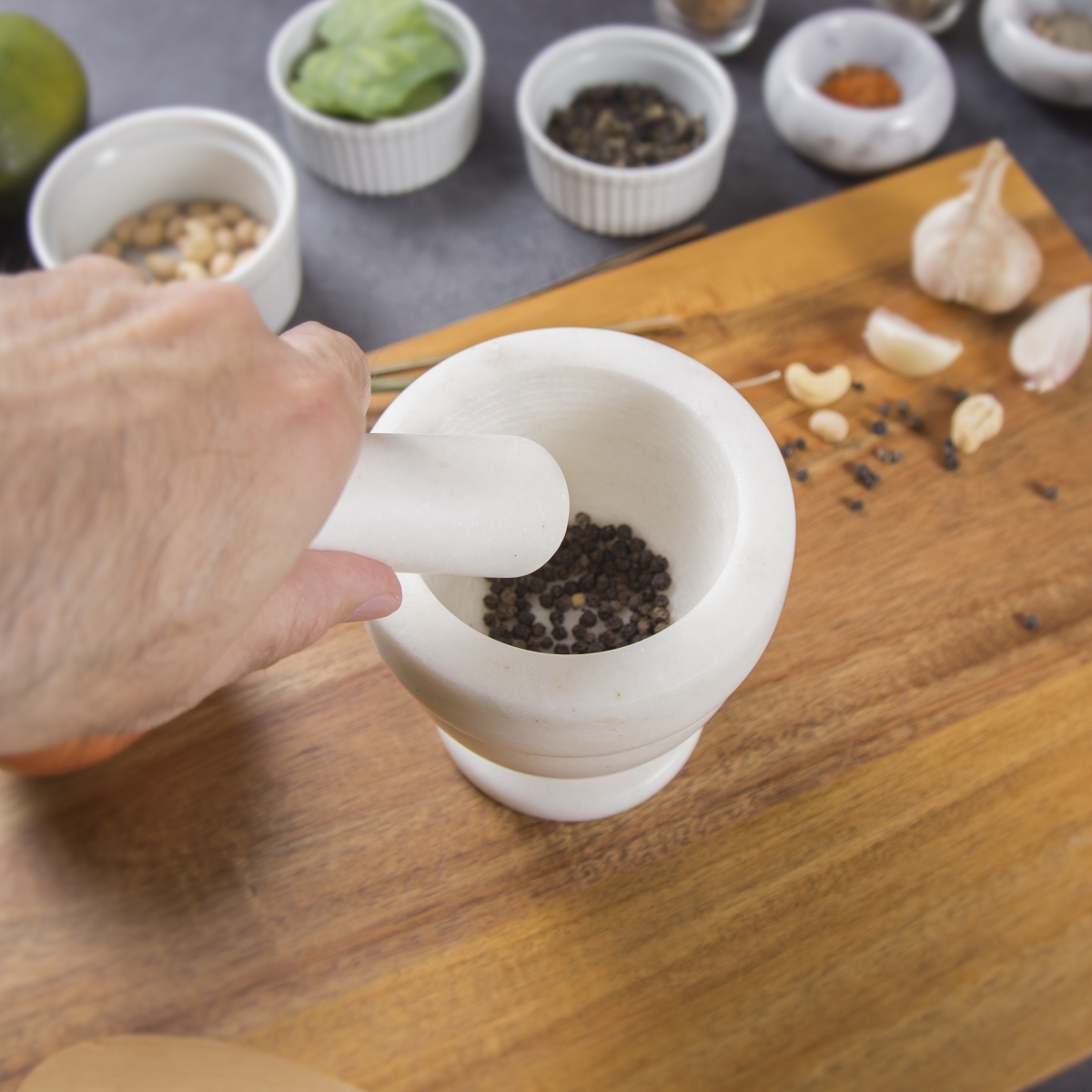 Picture of Evco International 74002 - The Byzantine Collection - White - Marble Mortar And Pestle