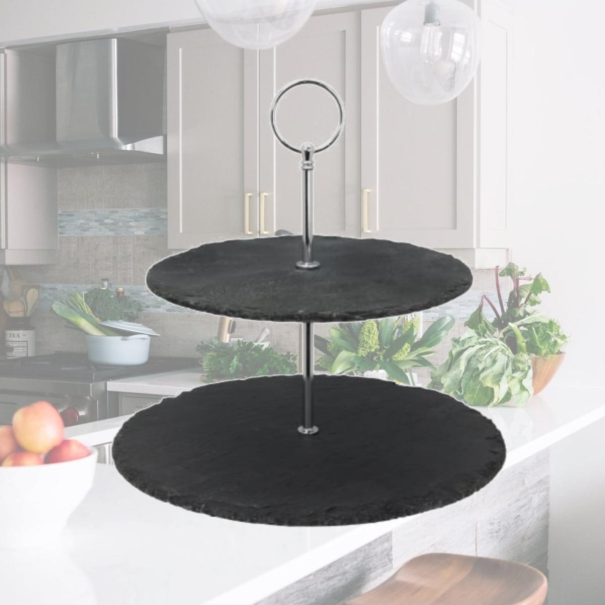 Picture of EVCO 73494 Slate 2 Tier Stand with Handle
