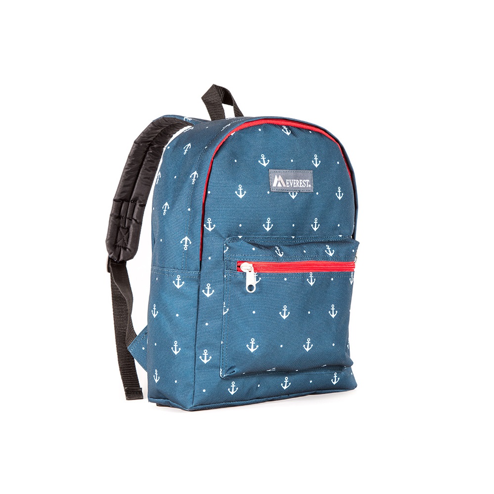 1045kp-ny Anchor Basic Pattern Backpack, Navy Anchor