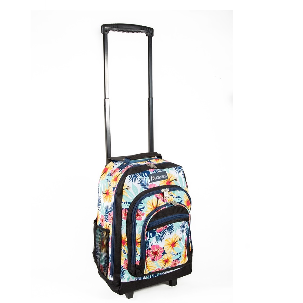 9045wh-tropical Wheeled Backpack With Pattern, Tropical