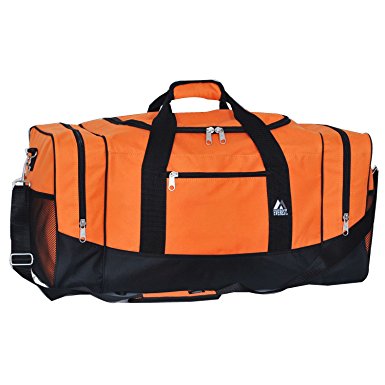 025-og-bk Large Crossover Duffel Bag - Orange & Black