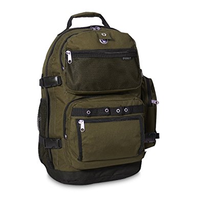 3045r-oli-bk Oversized Deluxe Backpack - Olive & Black