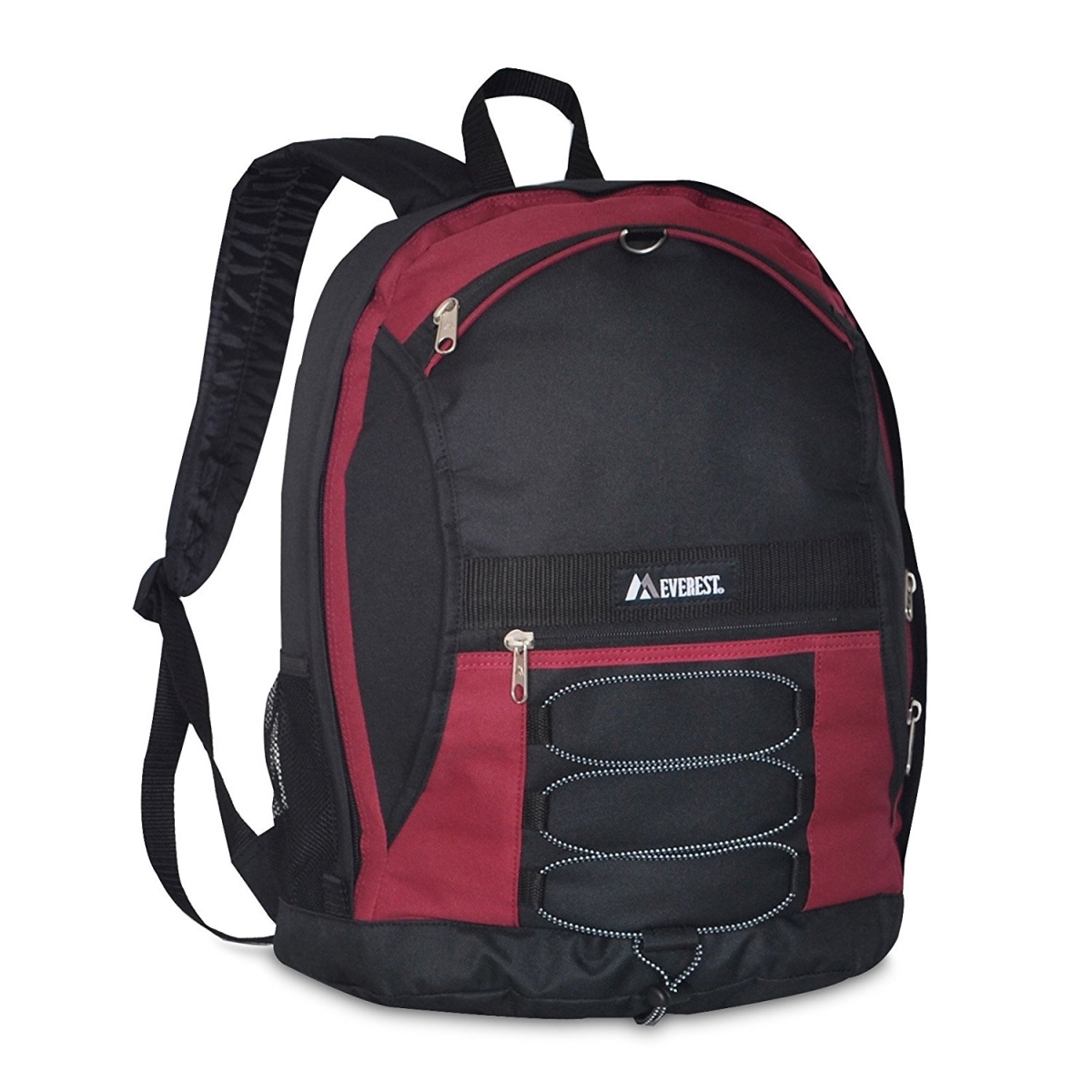 3045sh-burg-bk Two-tone Backpack With Mesh Pockets - Burgundy & Black