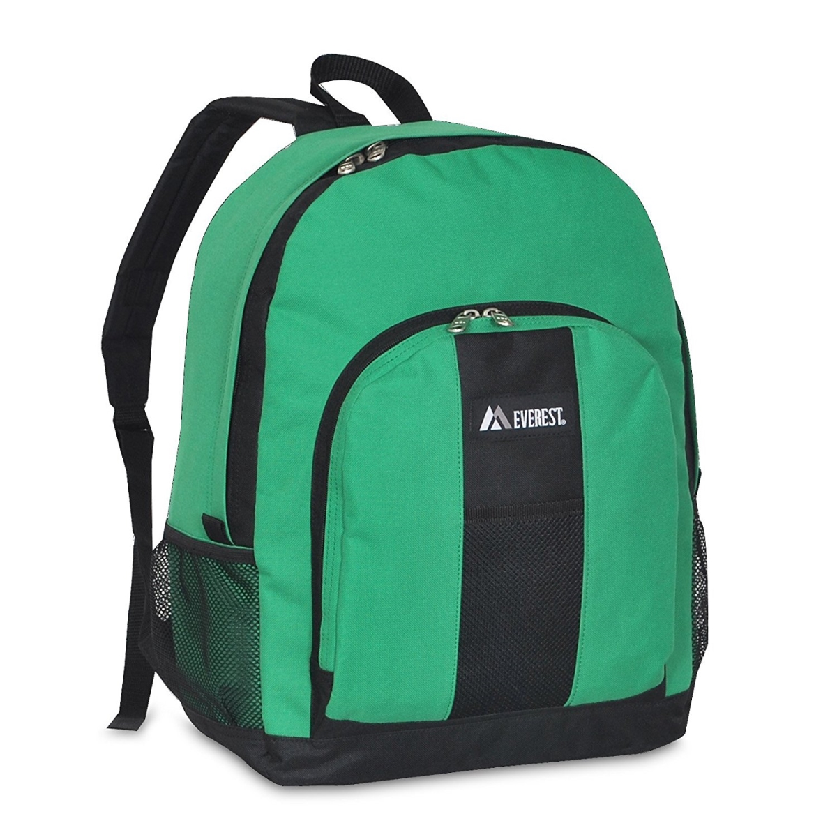 Bp2072-emgrn-bk Backpack With Front & Side Pockets - Emerald Green & Black