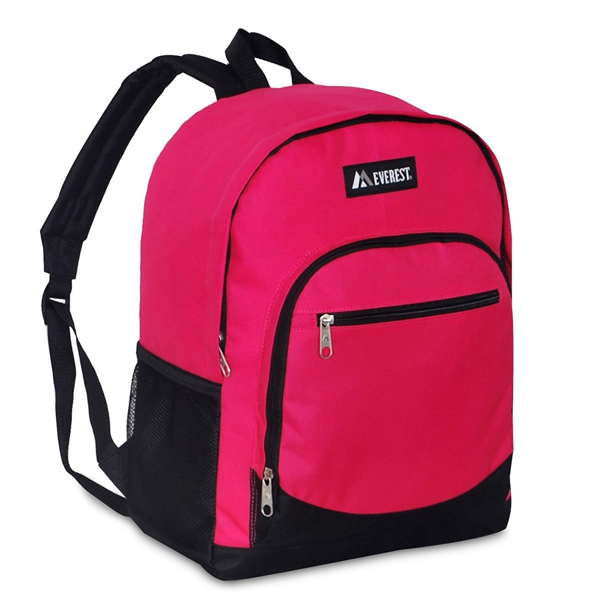 6045-hpk-bk Casual Backpack With Side Mesh Pocket - Hot Pink & Black