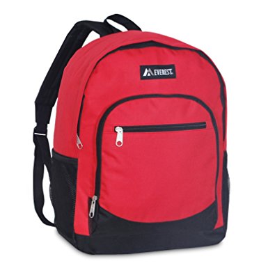6045-rd-bk Casual Backpack With Side Mesh Pocket - Red & Black
