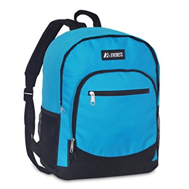 6045-turq-bk Casual Backpack With Side Mesh Pocket - Turquoise & Black
