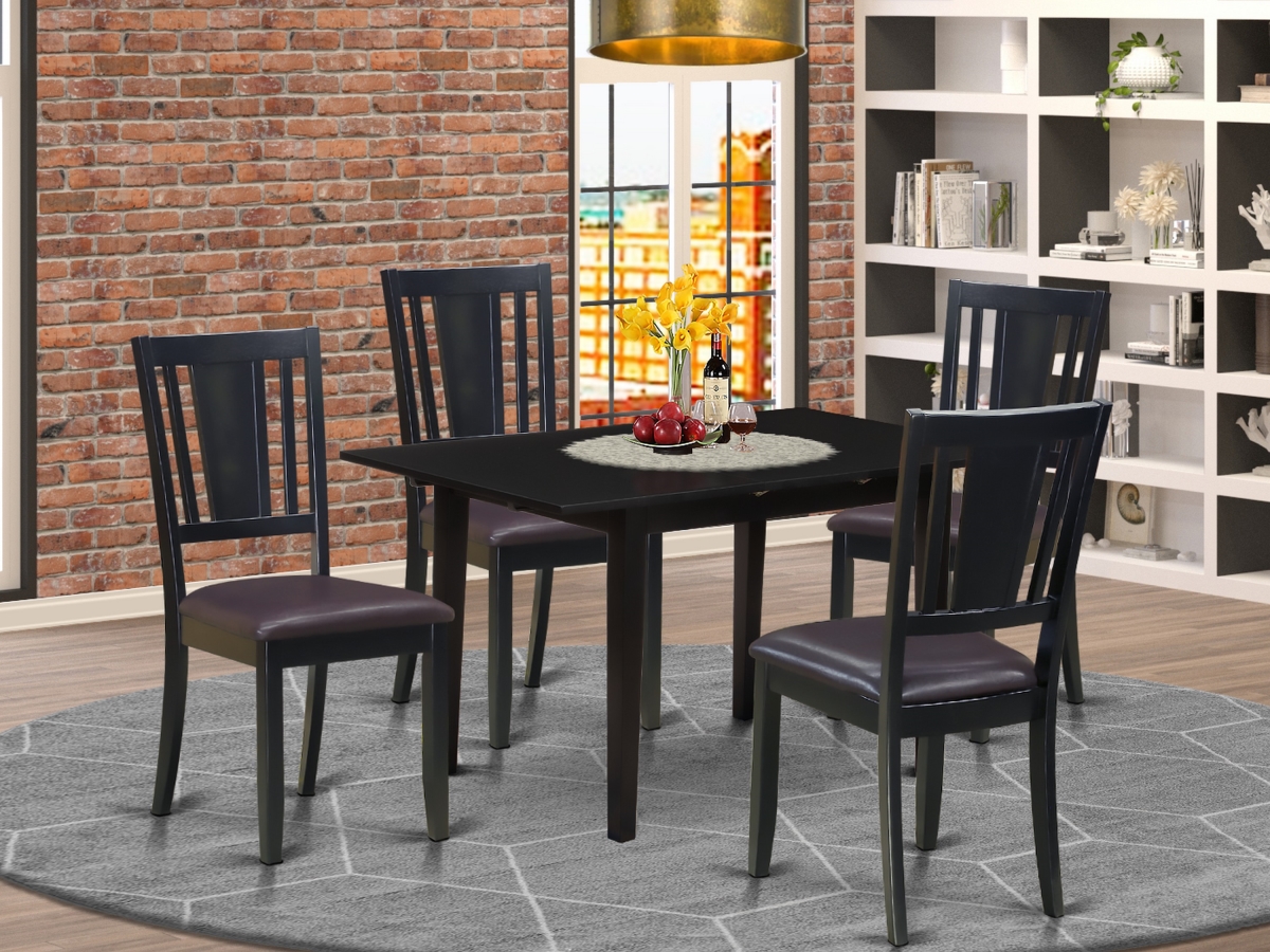 5 Piece Norfolk Rectangular Dining Table Set - Black