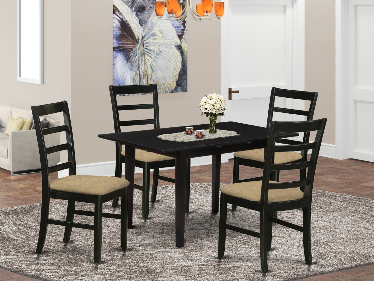 5 Piece Norfolk Rectangular Dining Table Set - Black