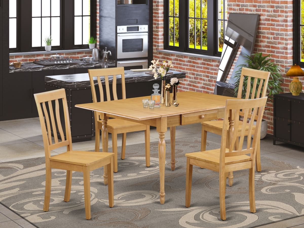 5 Piece Monza Modern Dining Table Set - Oak