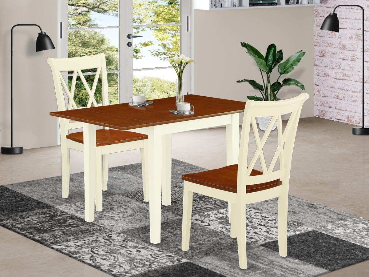 UPC 840017353771 product image for NDCL3-WHI-W 3 Piece Norden Dining Table Set - Cherry & Buttermilk | upcitemdb.com