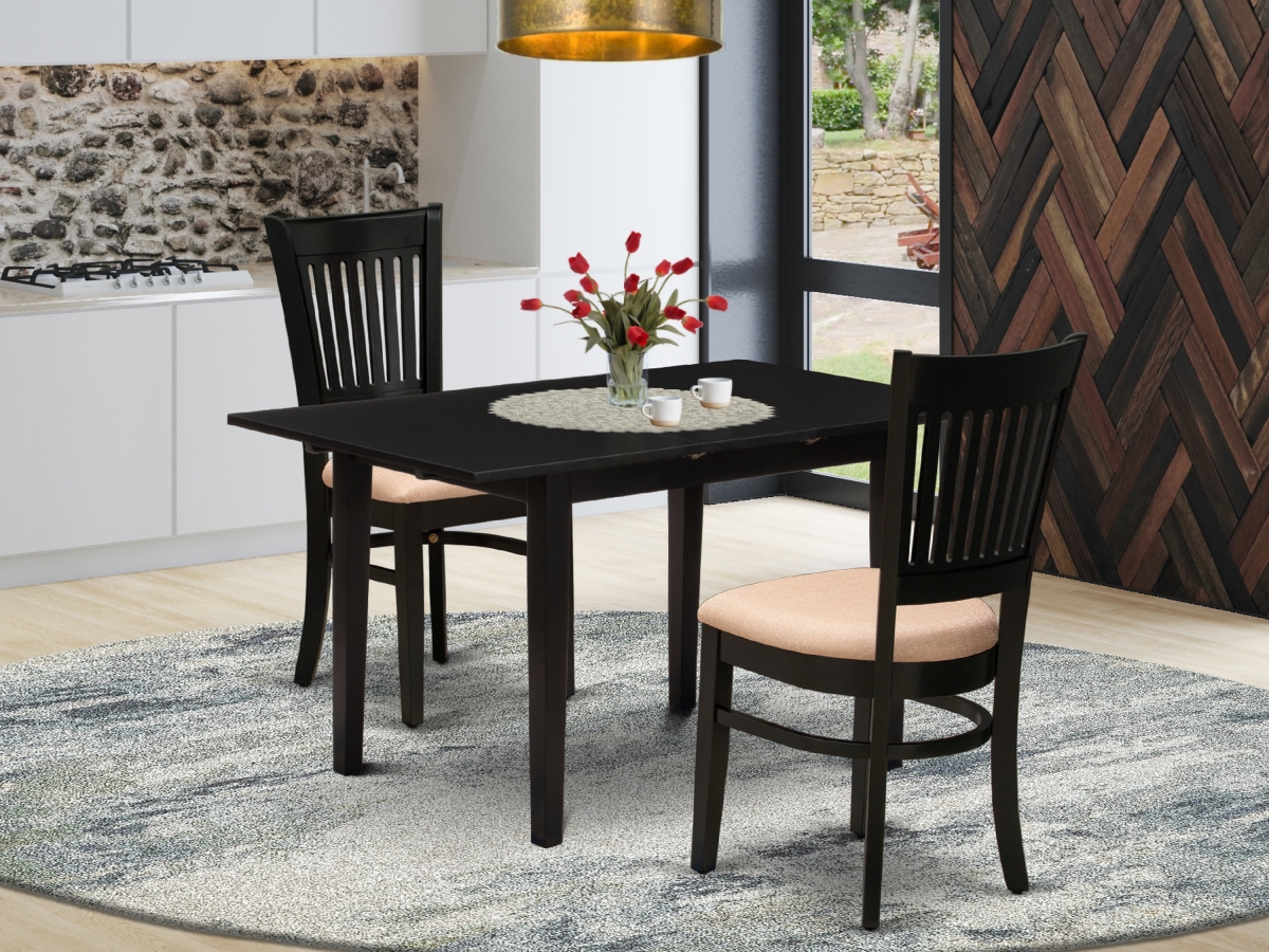 3 Piece Norden Modern Dining Table Set - Black
