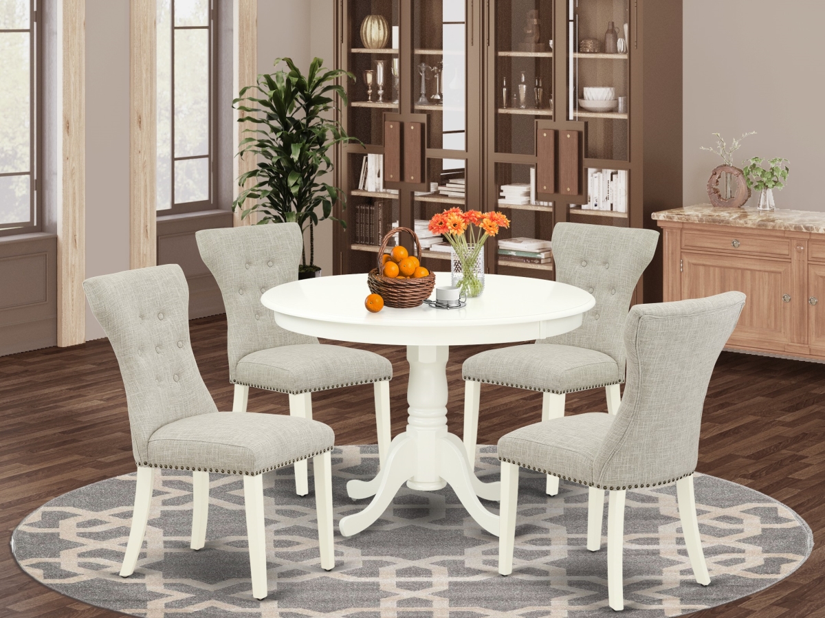 UPC 840017365293 product image for HLGA5-LWH-35 5 Piece Hartland Small Dining Table Set - Linen White & Doeskin | upcitemdb.com
