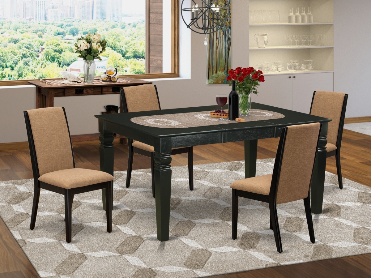 5 Piece Weston Modern Dining Table Set - Black & Light Sable