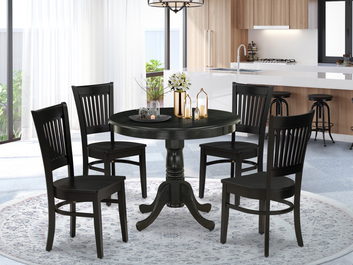 5 Piece Antique Dining Room Set - Black