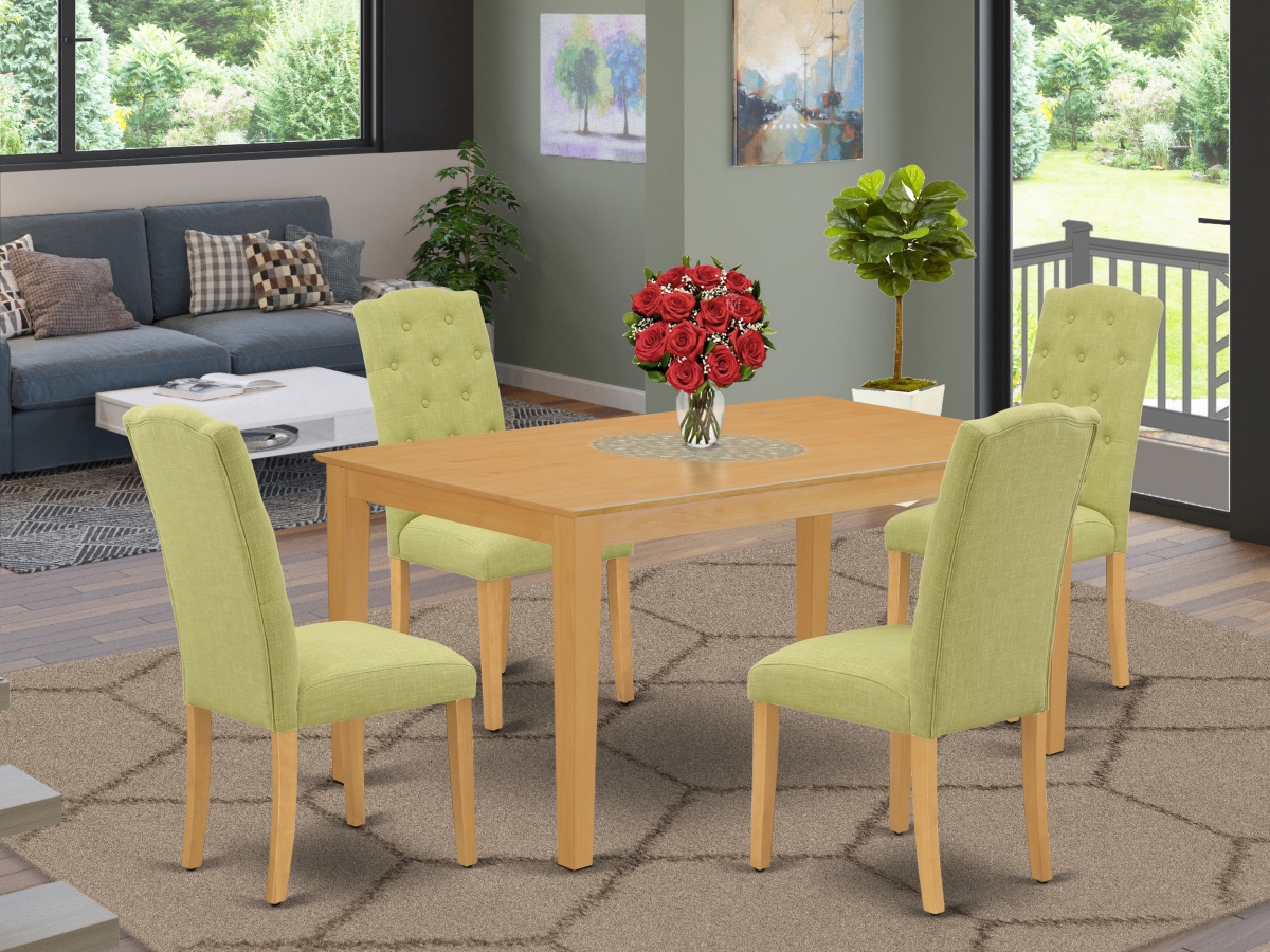 5 Piece Capri Dining Set - Oak & Limelight